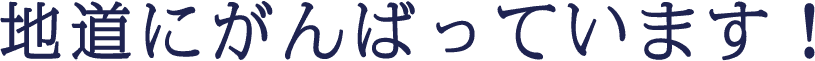 地道にがんばっています！